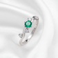 Anillo Amazonas Esmeralda Colombiana y Diamantes Plata 925 | Brillo Encanto