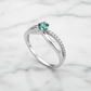 Anillo Armonía Esmeralda Colombiana Diamantes Plata 925 | Brillo Encanto