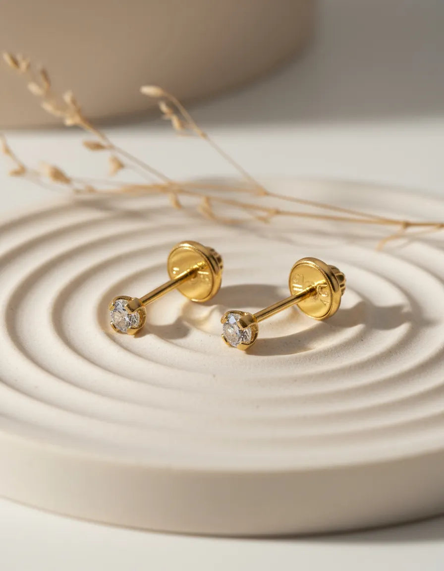 Piercings Topitos de Seguridad en Oro Laminado 18K Unisex 2mm