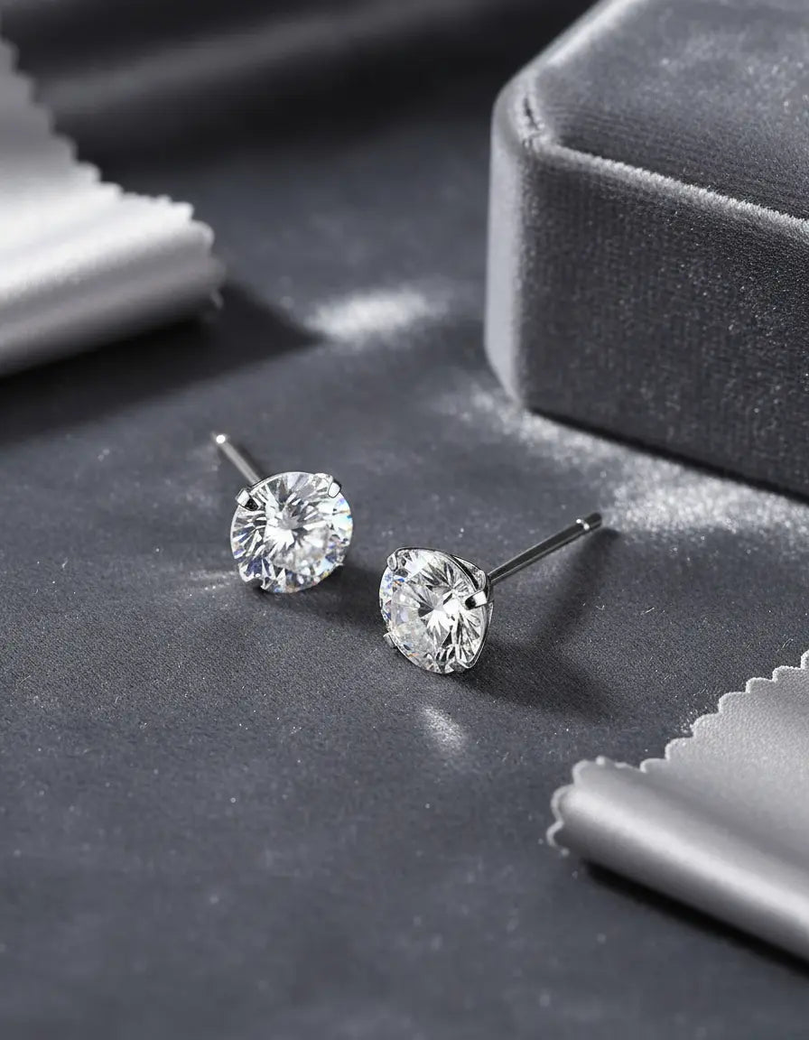 Par de aretes plata 925 con estuche de regalo incluido