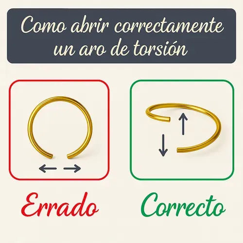 Aro candonga piercing oreja Oro laminado 18k