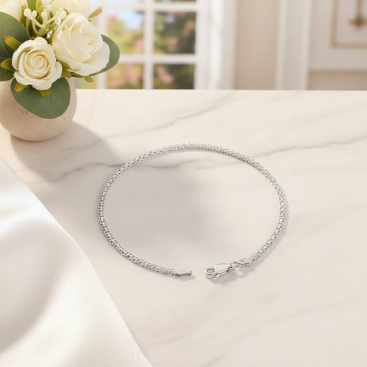 Pulsera Plata 925 Manilla Unisex Tejido Chinesco 20cm