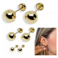 Aretes Topos Bolas Oro Laminado 18k Trio