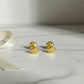 18K Gold Plated Baby Earrings with Crown Design and Safety Screw Back