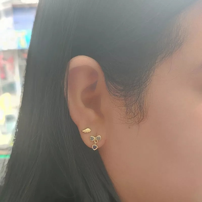 Aretes Pendientes Alas Oro Laminado 18k Pequeñas