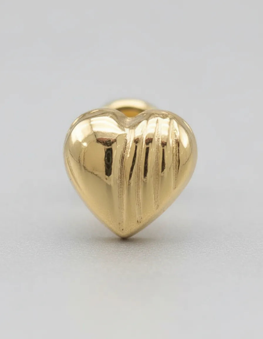 Aretes Anti alérgicos Corazones Pequeña Oro Laminado18k