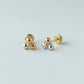 Aretes Mujer 3 Oros Oro Laminado 18K Pequeños Antialérgicos