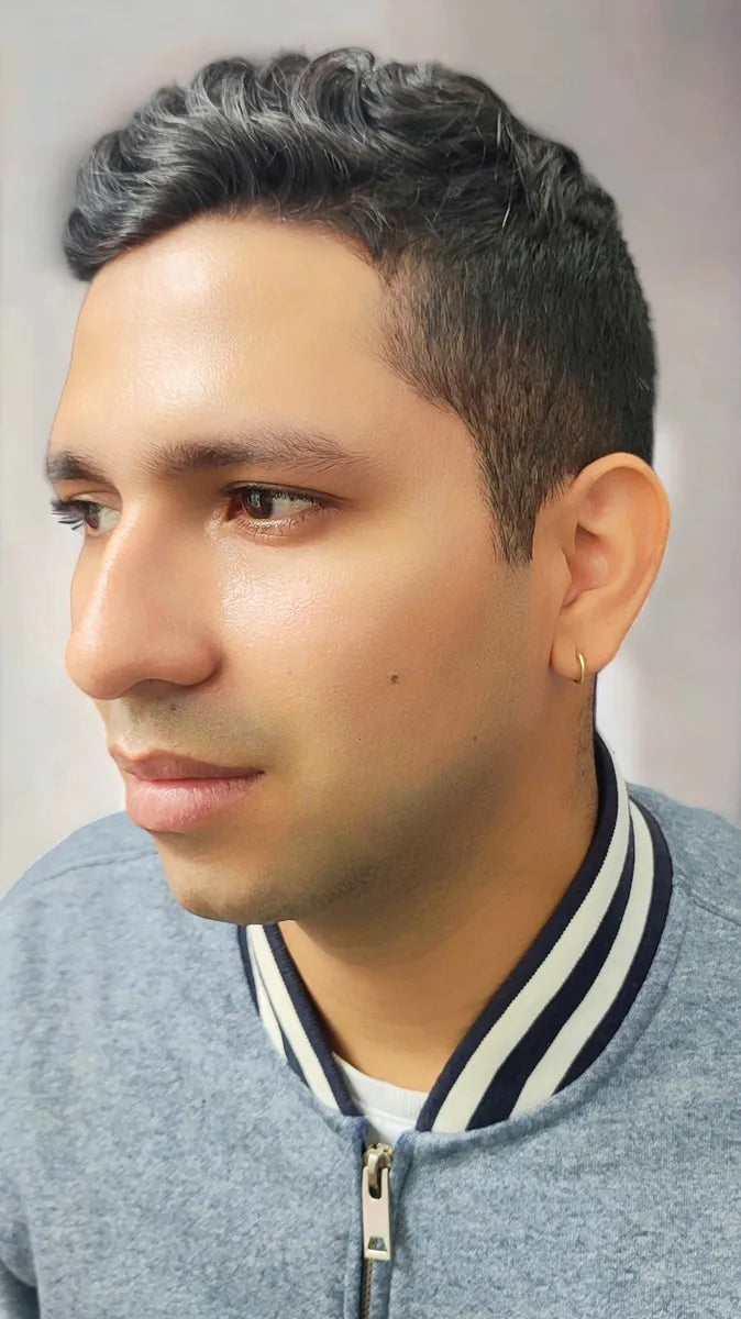 Aro candonga piercing oreja Oro laminado 18k