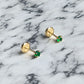 Aretes / Piercing Tipo Esmeralda en Oro Laminado 18K Unisex – Envío Colombia