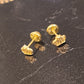 18K Gold Plated Baby Earrings with Crown Design and Safety Screw Back