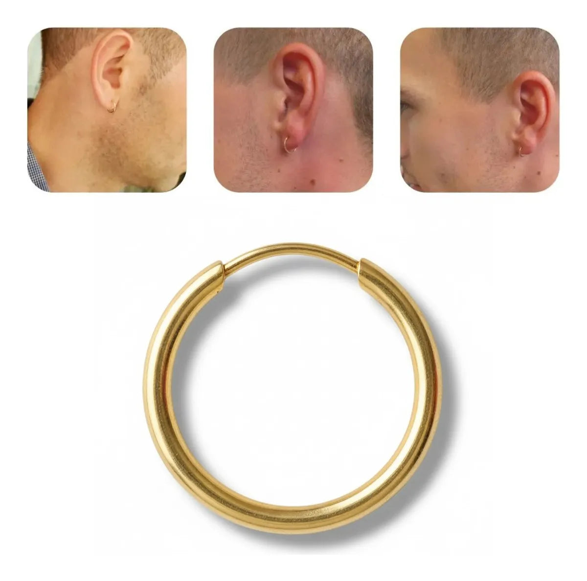 Aro candonga piercing oreja Oro laminado 18k