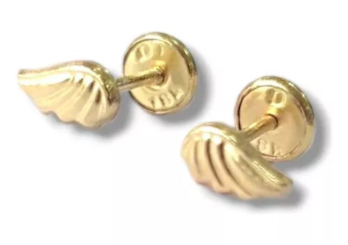 Aretes Topos Alas Oro Laminado 18k Pequeñas