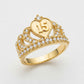 Detalle anillo quinceañera Corona y Corazón en Oro 18K - Brillo Encanto Villavicencio