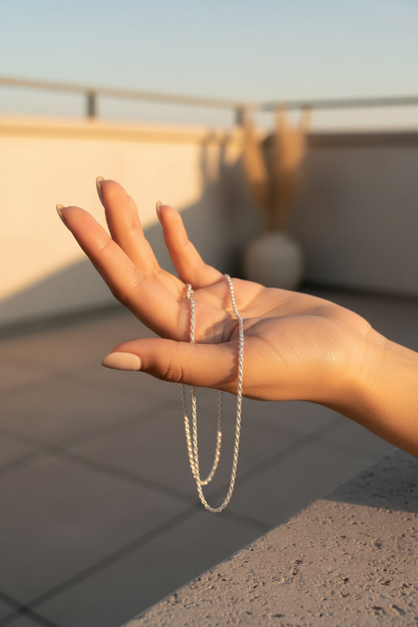 Detalle tejido Lazo Plata 925 unisex — cadena elegante Brillo Encanto garantía de por vida