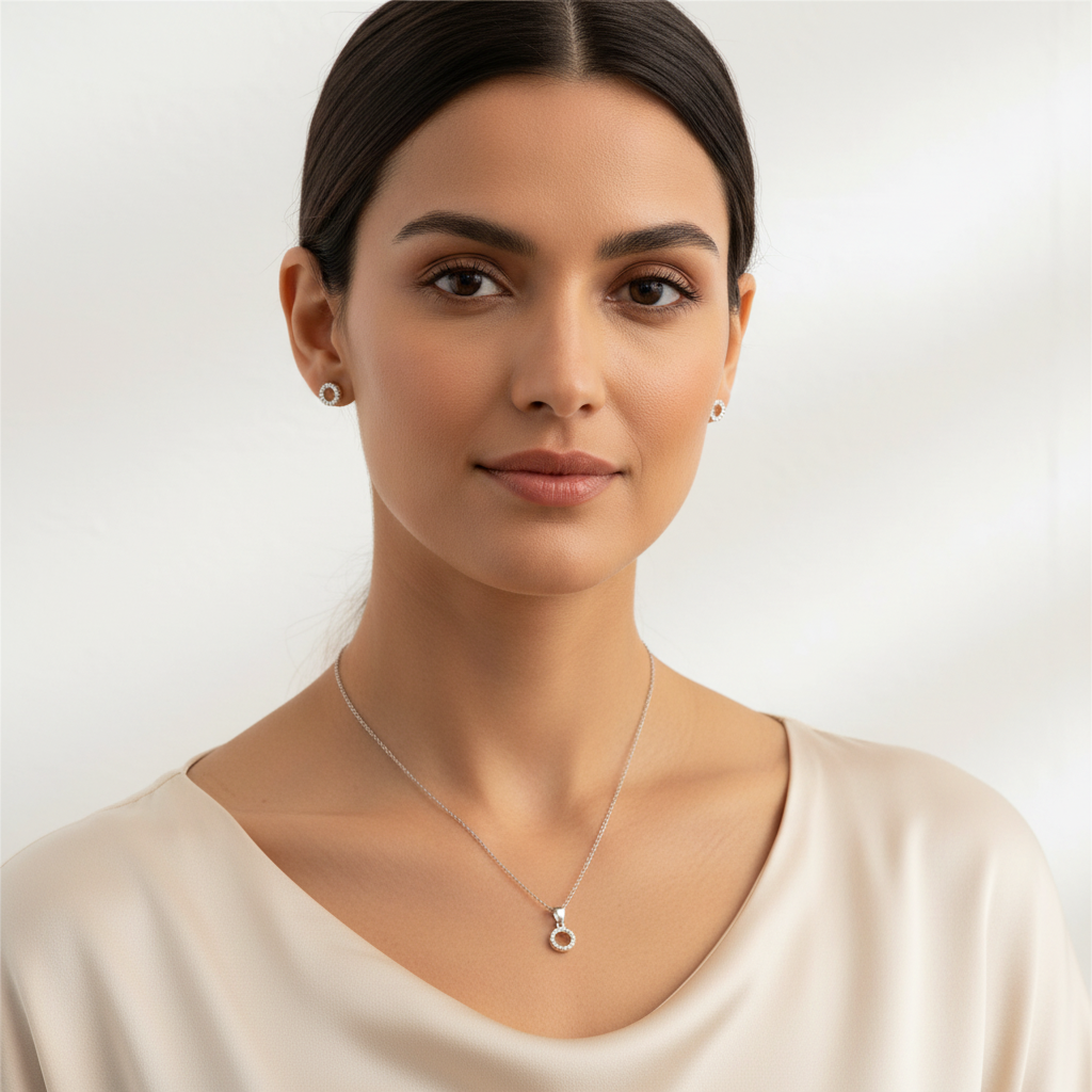 Dije Minimalista Plata 925 Italiana Villavicencio – Detalle frontal | Brillo Encanto
