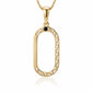 Dije aro ovalado hombre oro laminado 18k con grabado greca y zirconia negra en cadena dorada - Brillo Encanto