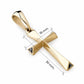 Dije cruz triángulos oro laminado 18k medidas 18x30mm con zirconia negra - tamaño real colgante hombre Brillo Encanto