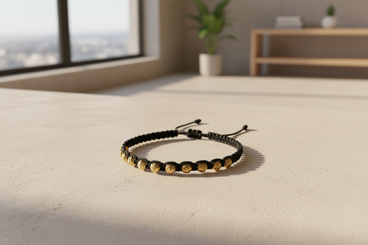 Pulsera 10 Balines Diamantados Oro 18K Hombre Tamaño #5