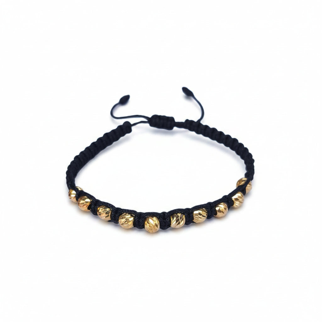 Pulsera 10 Balines Diamantados Oro 18K Hombre Tamaño #5