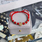 Pulsera Hilo Rojo San Benito 6 Balines Tamaño #5 Oro 18k