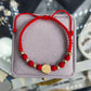 Pulsera Hilo Rojo San Benito 6 Balines Tamaño #5 Oro 18k