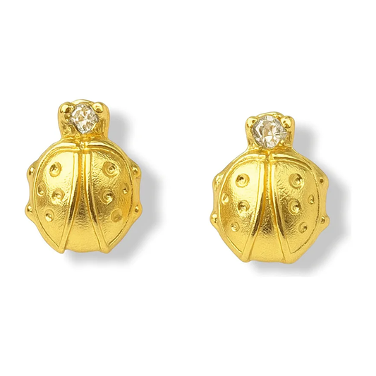 Aretes Anti alérgicos Mariquitas Oro Laminado18k