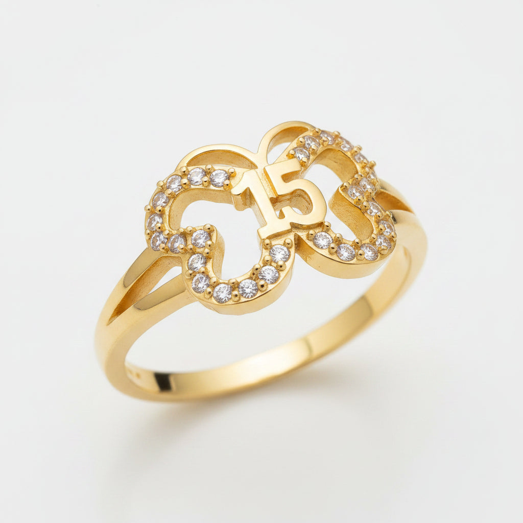 Anillo 15 Años Mariposa Oro 18K