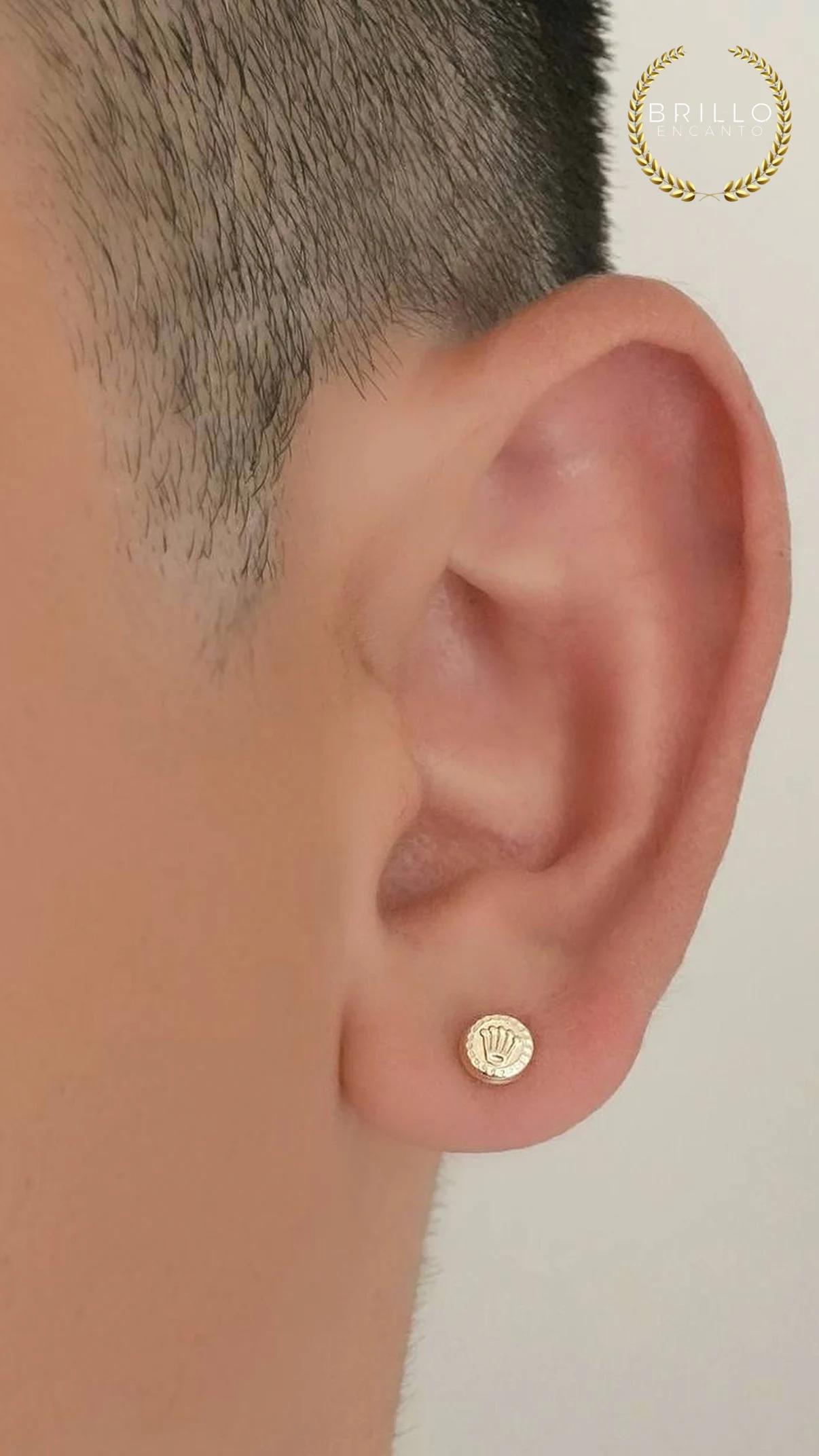 Aretes Piercing  Corona Pequeña Oro Laminado18k Anti alérgicos