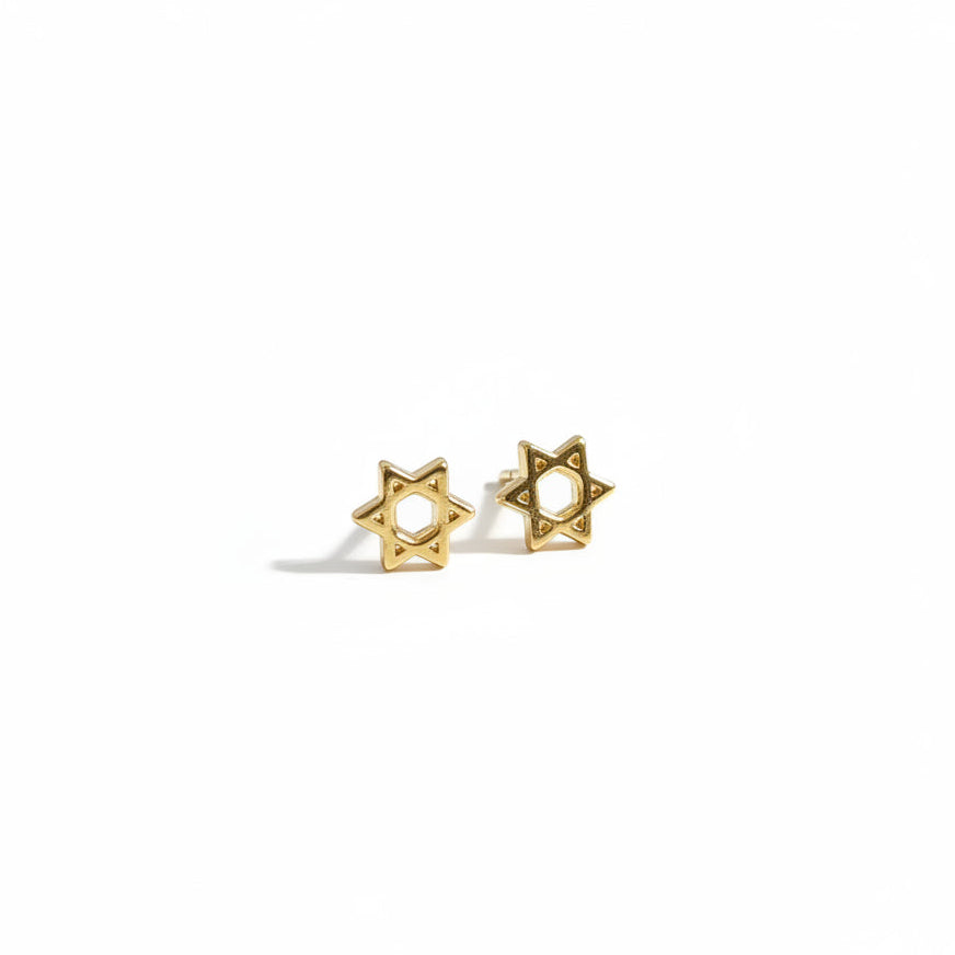 Aretes Estrella de David | Oro Laminado 18k Antialérgicos