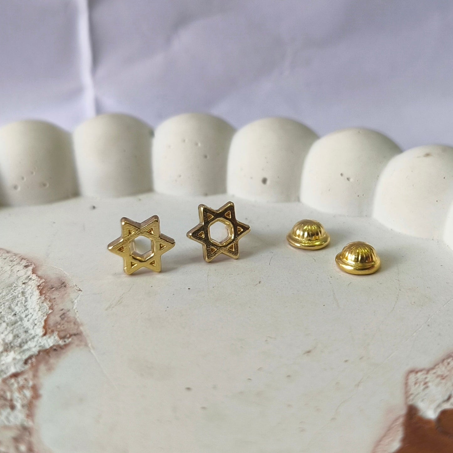 Aretes Estrella de David | Oro Laminado 18k Antialérgicos