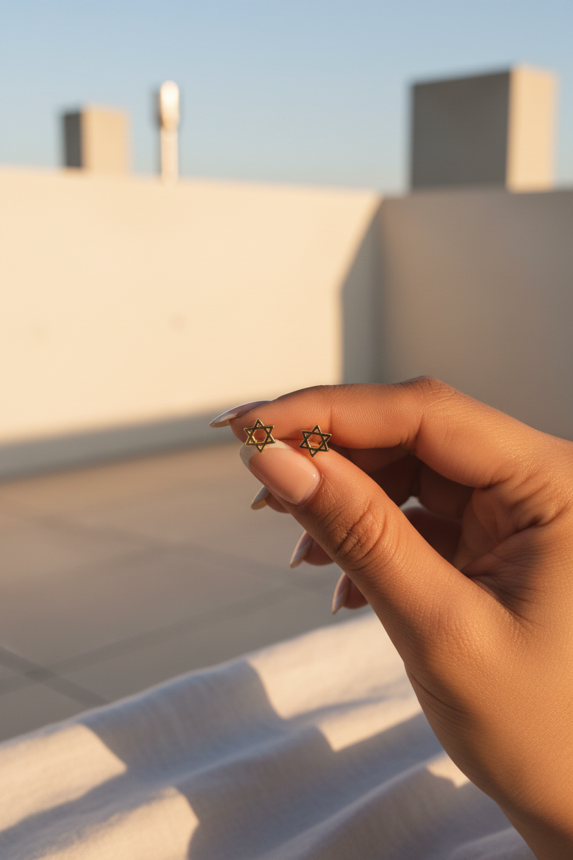 Aretes Estrella de David | Oro Laminado 18k Antialérgicos
