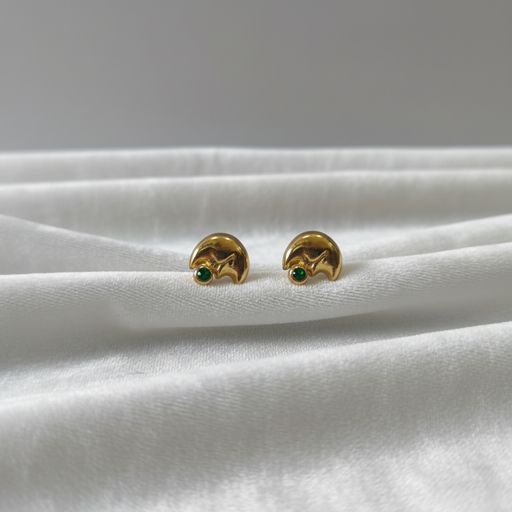 Aretes Luna | Oro Laminado 18k Antialérgicos