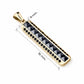 Medidas dije barra hombre oro laminado 18k 35x8mm con piedras negras - Brillo Encanto
