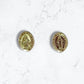 Aretes Anti alérgicos Virgen Pequeña Oro Laminado 18k