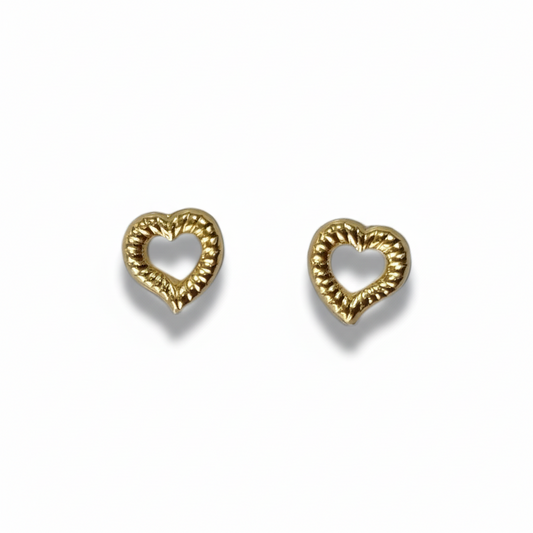 Aretes Anti alérgicos Corazones Oro Laminado18k