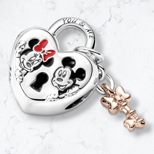 Charm Candado Amor Mickey Plata925