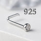 Piercing Nostril Unisex en Plata Italiana 925 con Piedra de Circonia en Chispa