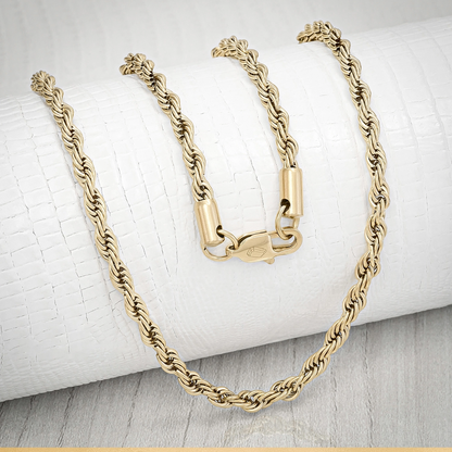 Cadena Tejido Lazo en Oro Laminado 18K para Hombre