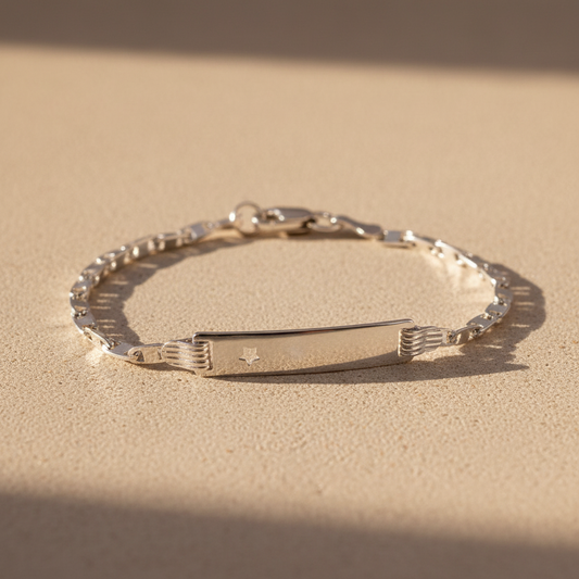 Unisex Italian 925 Silver Baby Slave Bracelet 14 CM x 2 MM