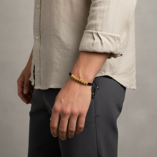 Manilla de Lujo: Balines de Oro 18K Diamantados Ajustables