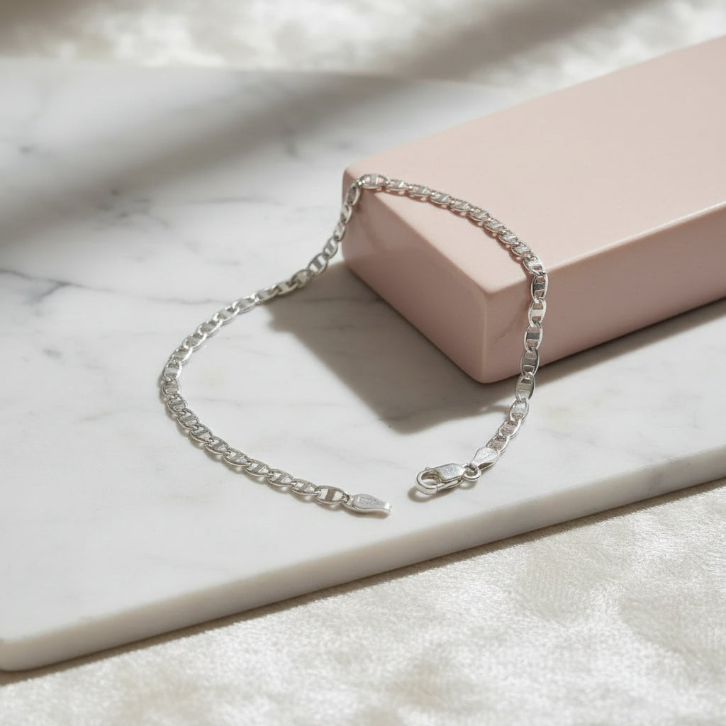 Pulsera plata 925 italiana unisex - vista lateral