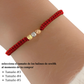 Pulsera protección hilo rojo oro 18K tres tonos artesanal
