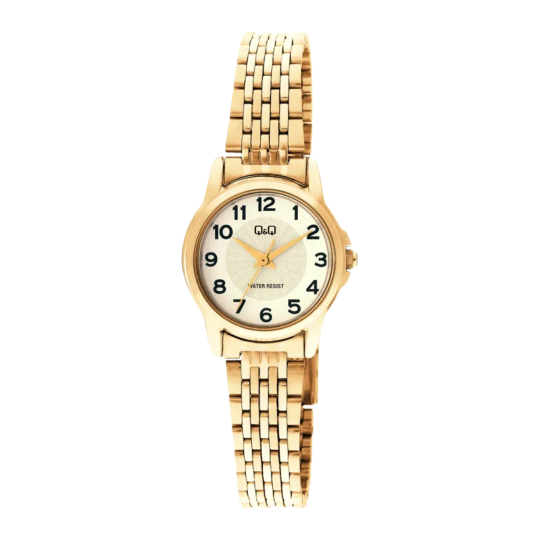 Reloj Mujer Original Q&q Acero Pequeño Dorado C56a-002py