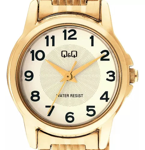 Reloj Mujer Original Q&q Acero Pequeño Dorado C56a-002py