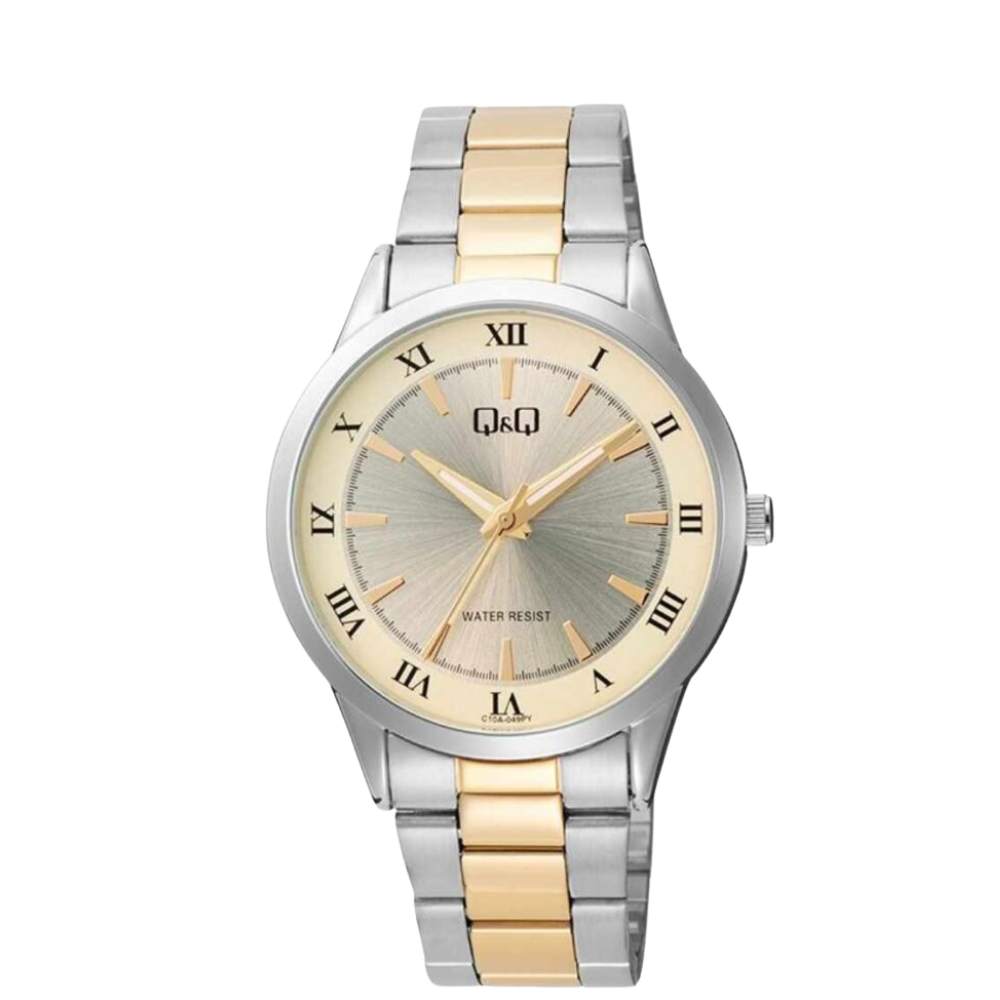 Reloj Q&Q C10A-049PY Acero Hombre Elegante Bicolor
