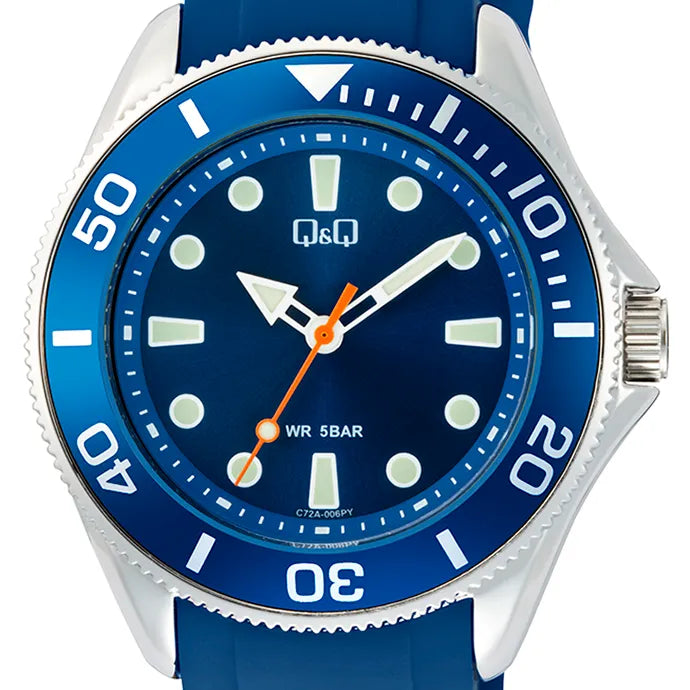 Reloj Q&Q C72A-006PY Hombre Azul Siliconado