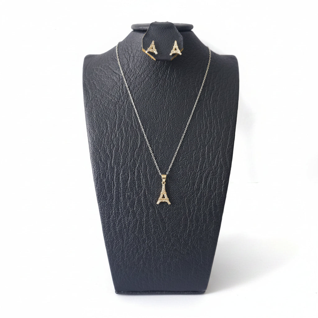 Set Torre Eiffel Plata 925 Italiana – Cadena, dije y aretes | Brillo Encanto