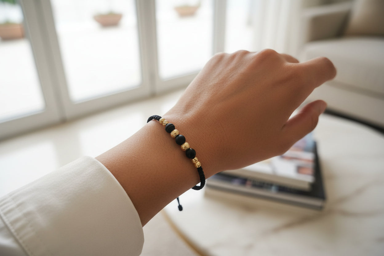 Pulsera ORO 18K Balines Diamantados Mujer