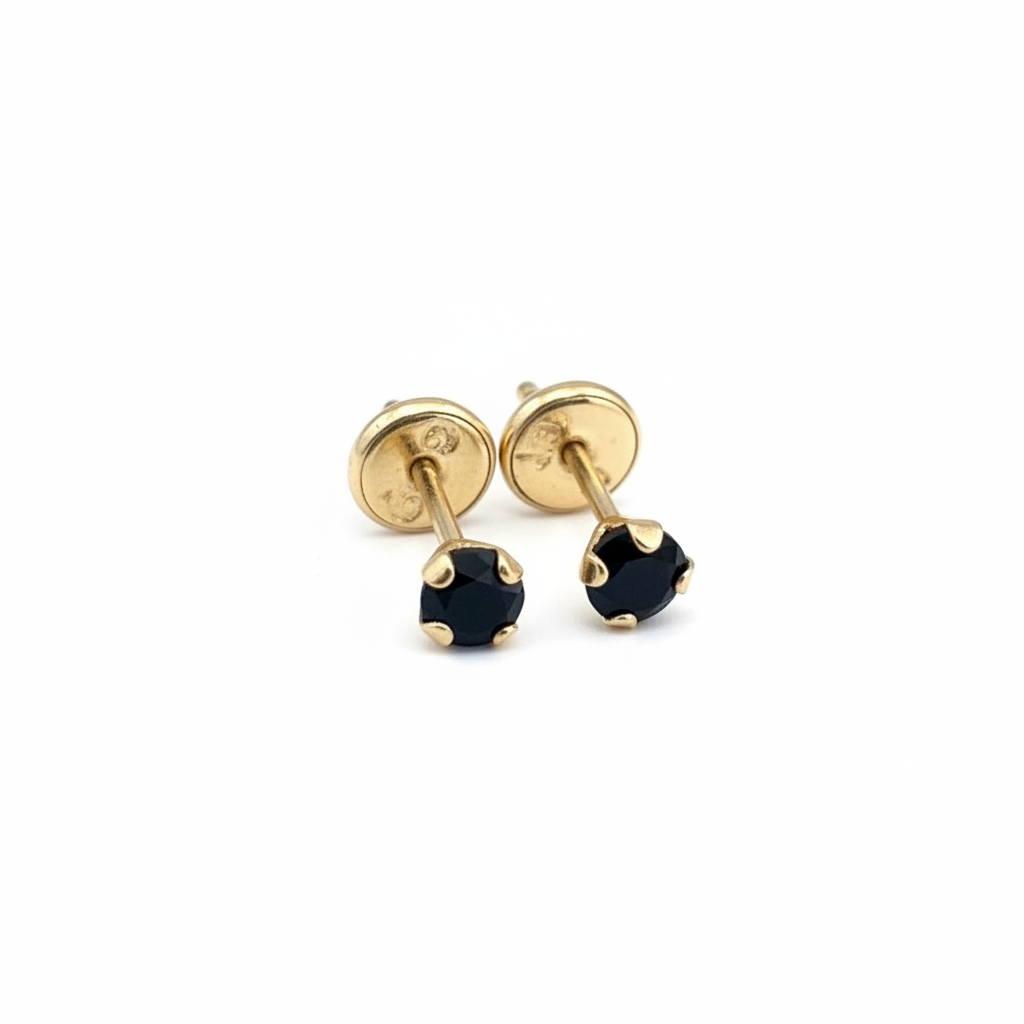 Piercing Murano Negro oro laminado 18K para hombre - Brillo Encanto Colombia