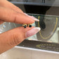 Aretes / Piercing Oro Laminado 18K Hombre Murano Negro